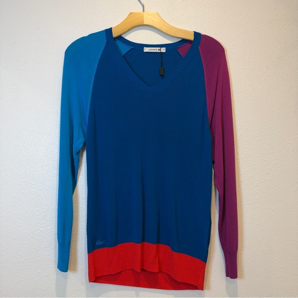 Lacoste Colorblock V- Neck Sweater